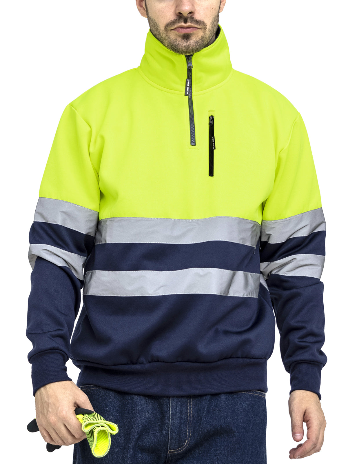 Stand-collar Safety Sweatshirt (Combi-color)