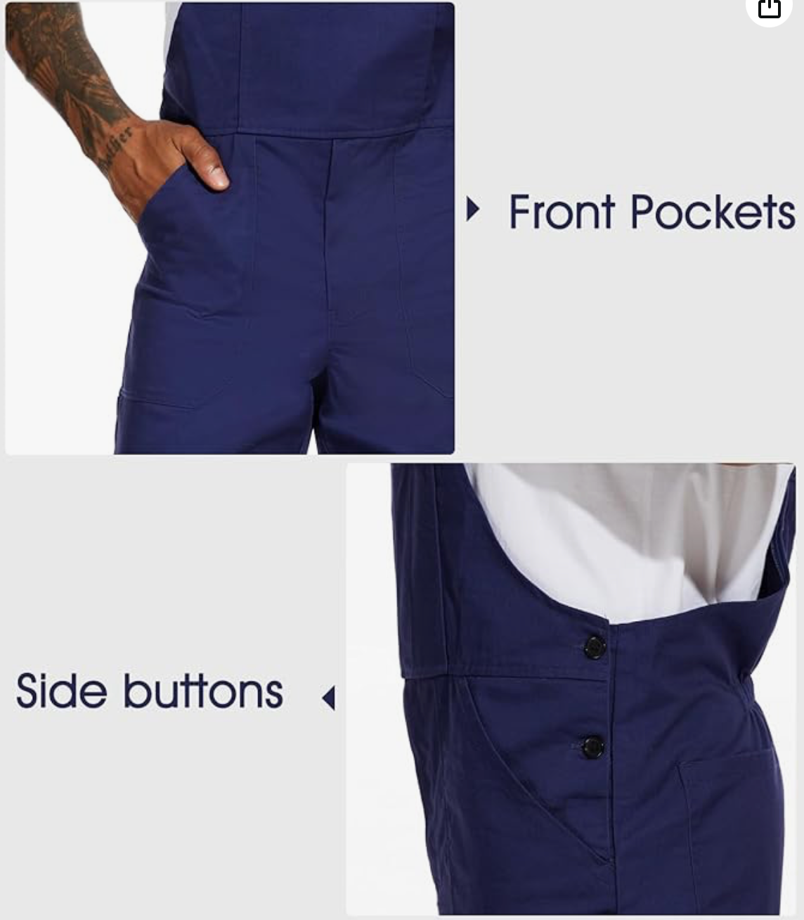 Men's Jumpsuit Versatile Style (Navy)