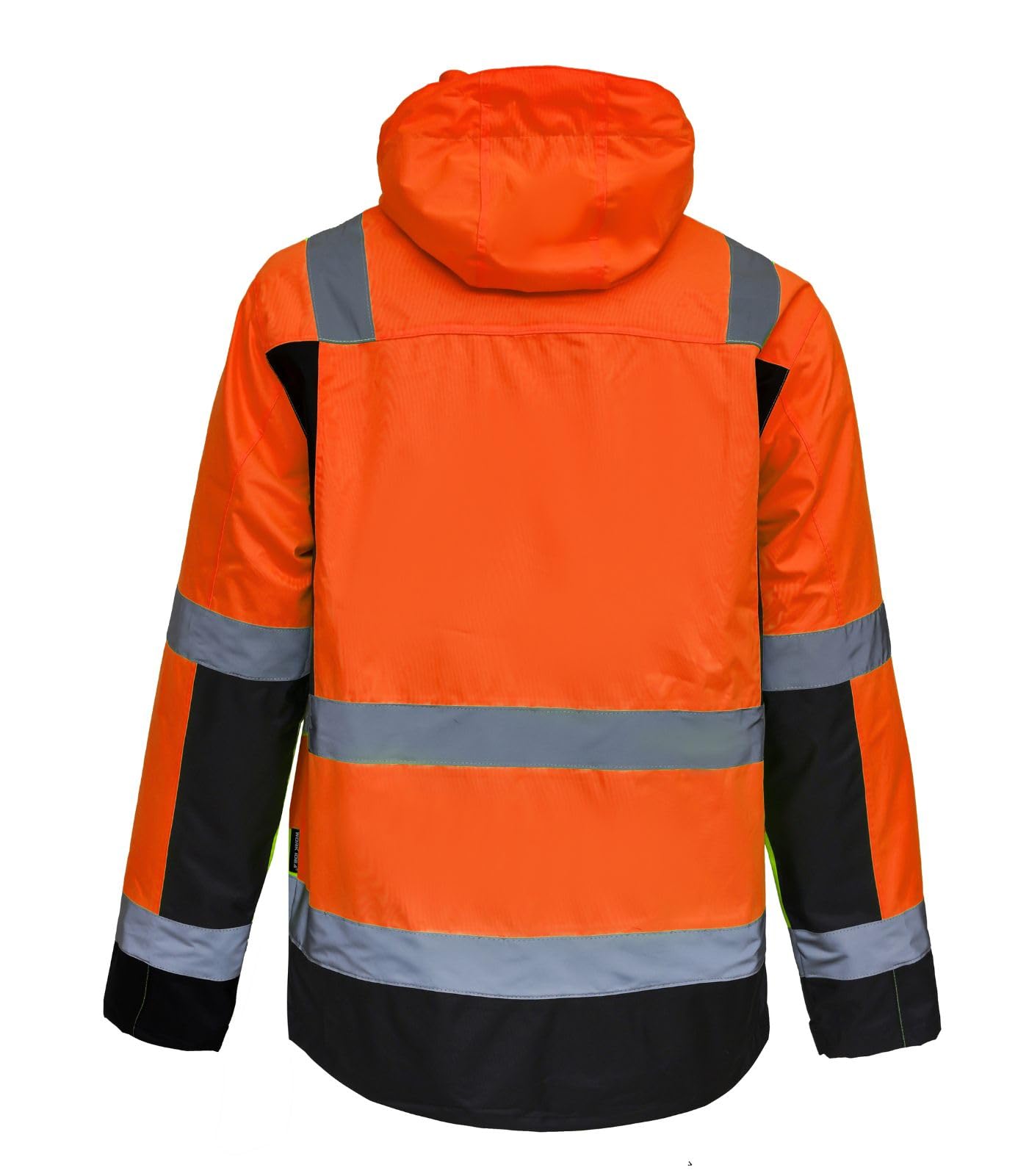 WORK IDEA High Visibility Reflective Jackets for Men Hi Vis Weatherproof 4- in-1 Convertible Rain Coat/Thermal Vest